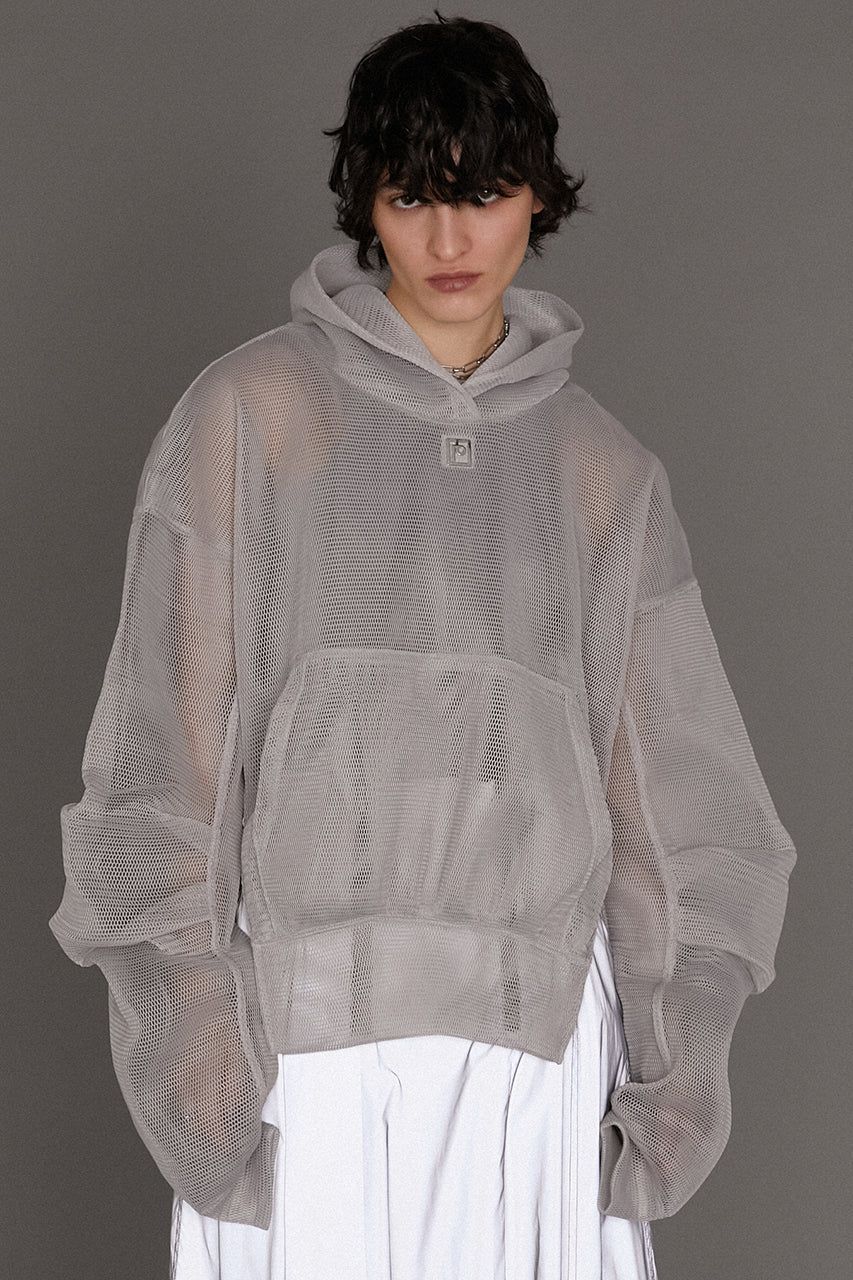Double Face Mesh Over Hoodie
