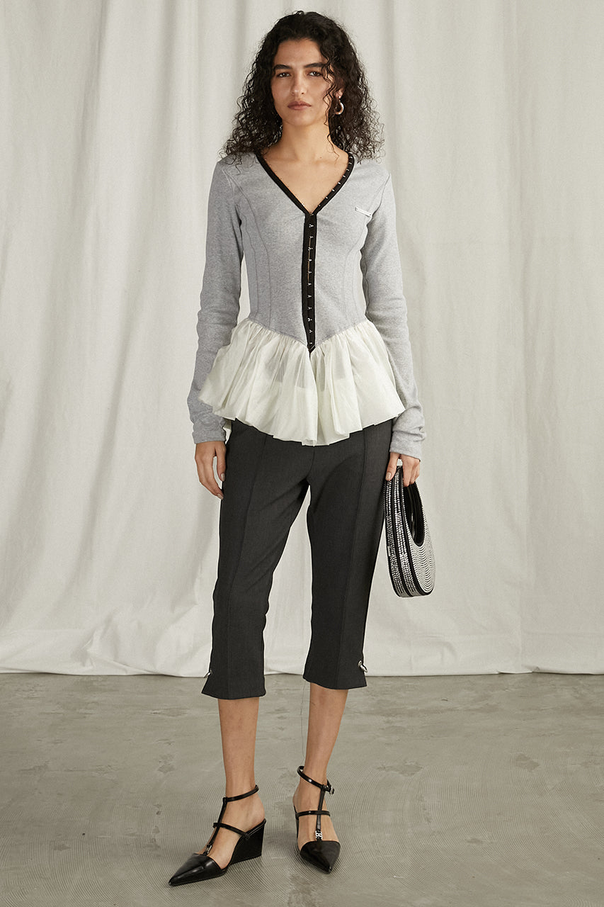 Front Zip Capri Pants