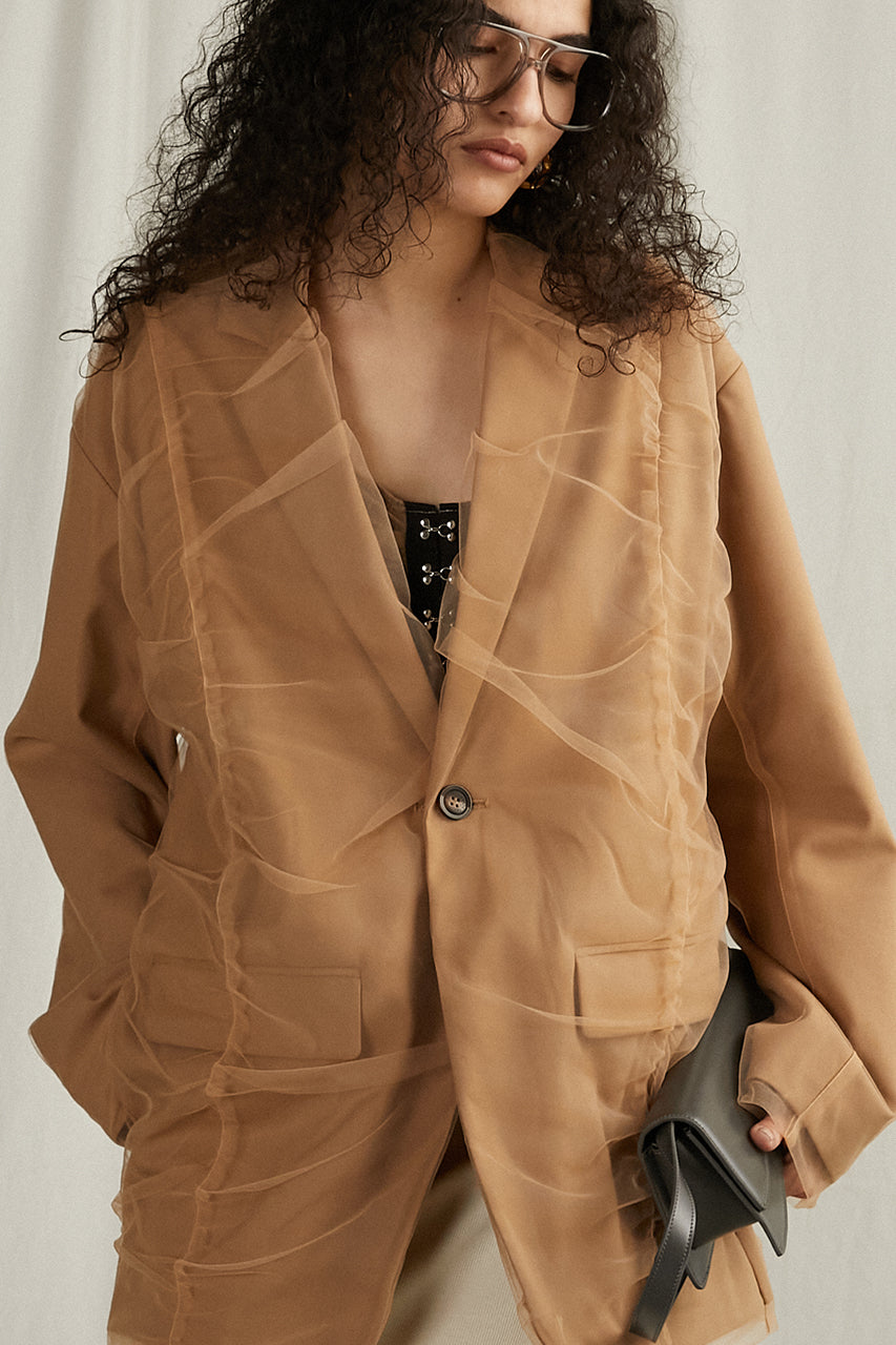 JSELF ジゼルフ Tulle Layered Jacket 新品タグ付 Tulle Layered Jacket - SALE