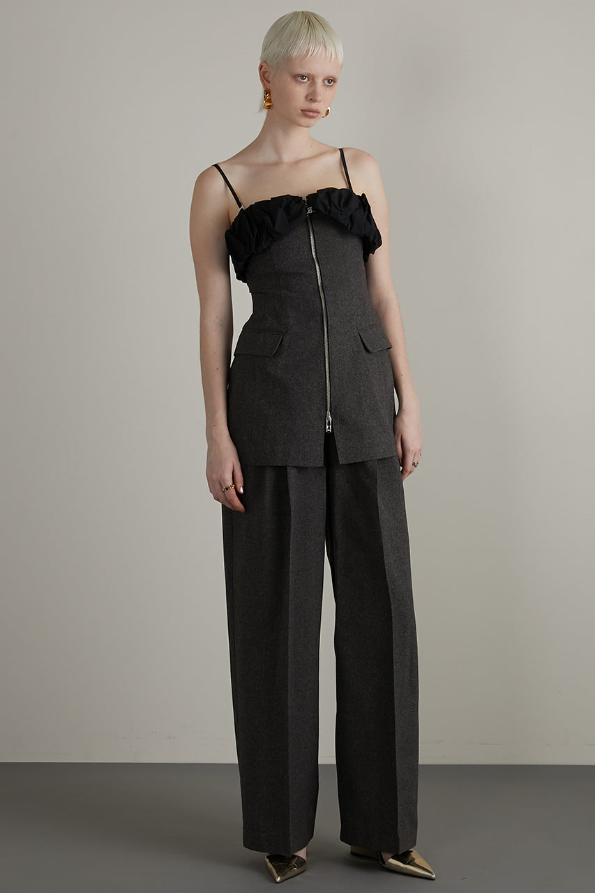 Melange Tuck Voluminous Pants - SALE