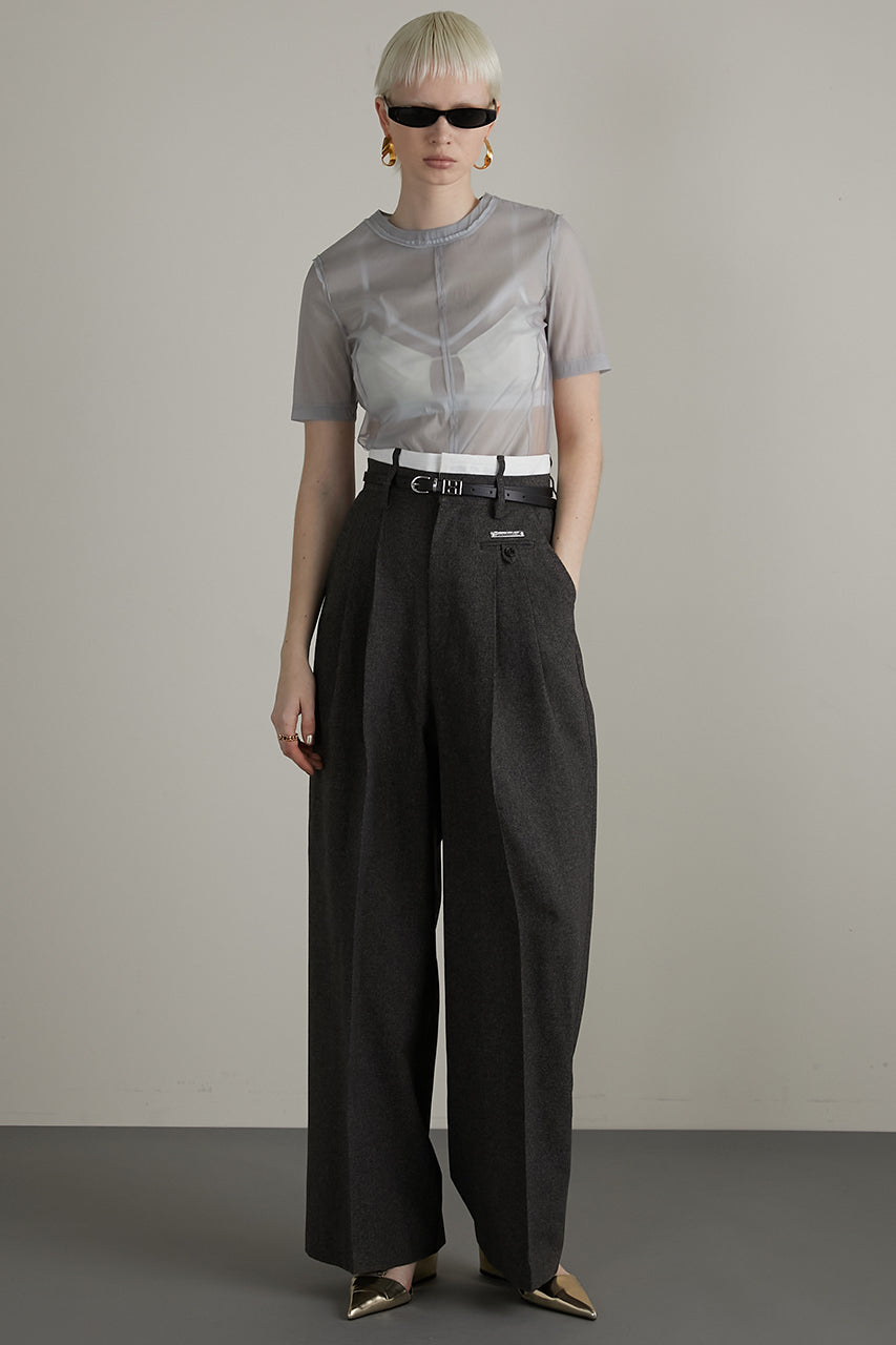 Melange Tuck Voluminous Pants - SALE
