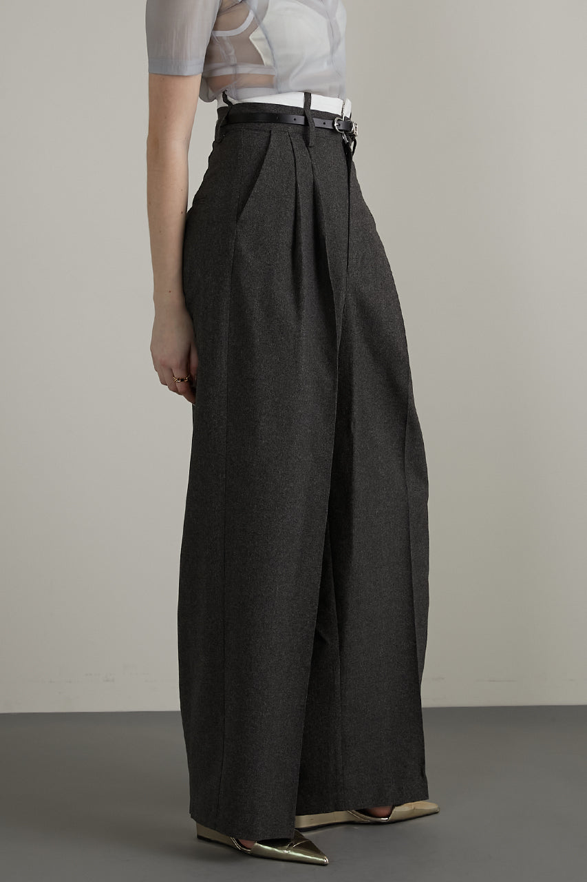 Melange Tuck Voluminous Pants - SALE