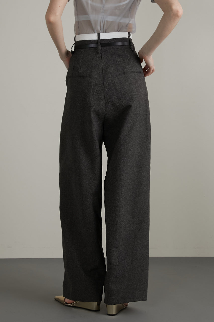 Melange Tuck Voluminous Pants - SALE