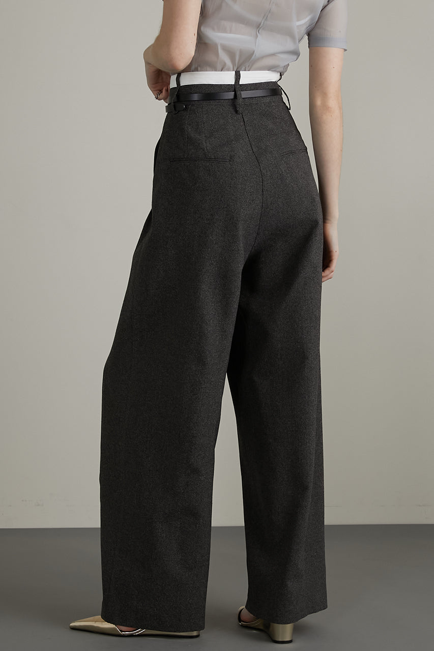 Melange Tuck Voluminous Pants - SALE