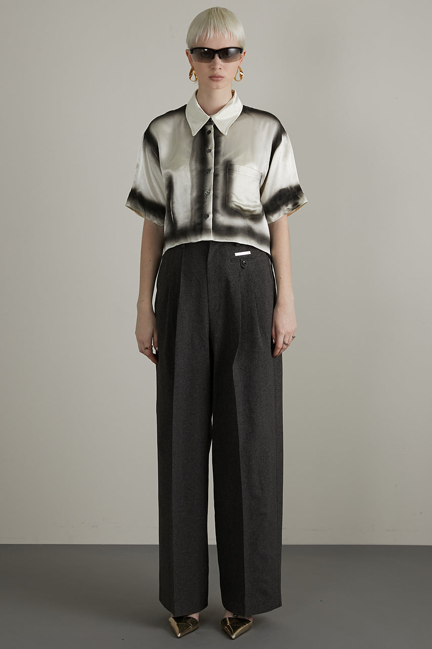Melange Tuck Voluminous Pants - SALE