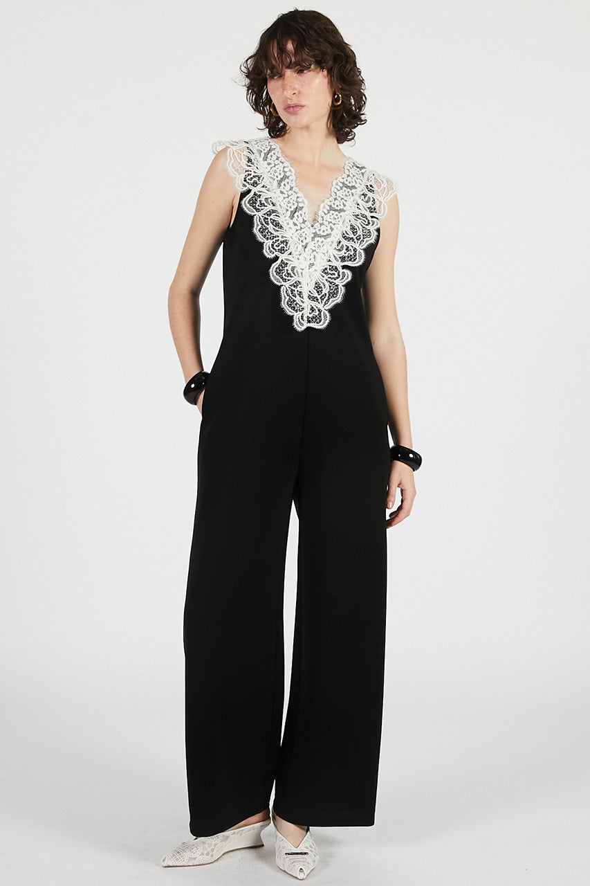 Deep V-Neck Lace All-In-One - 26SUMMER