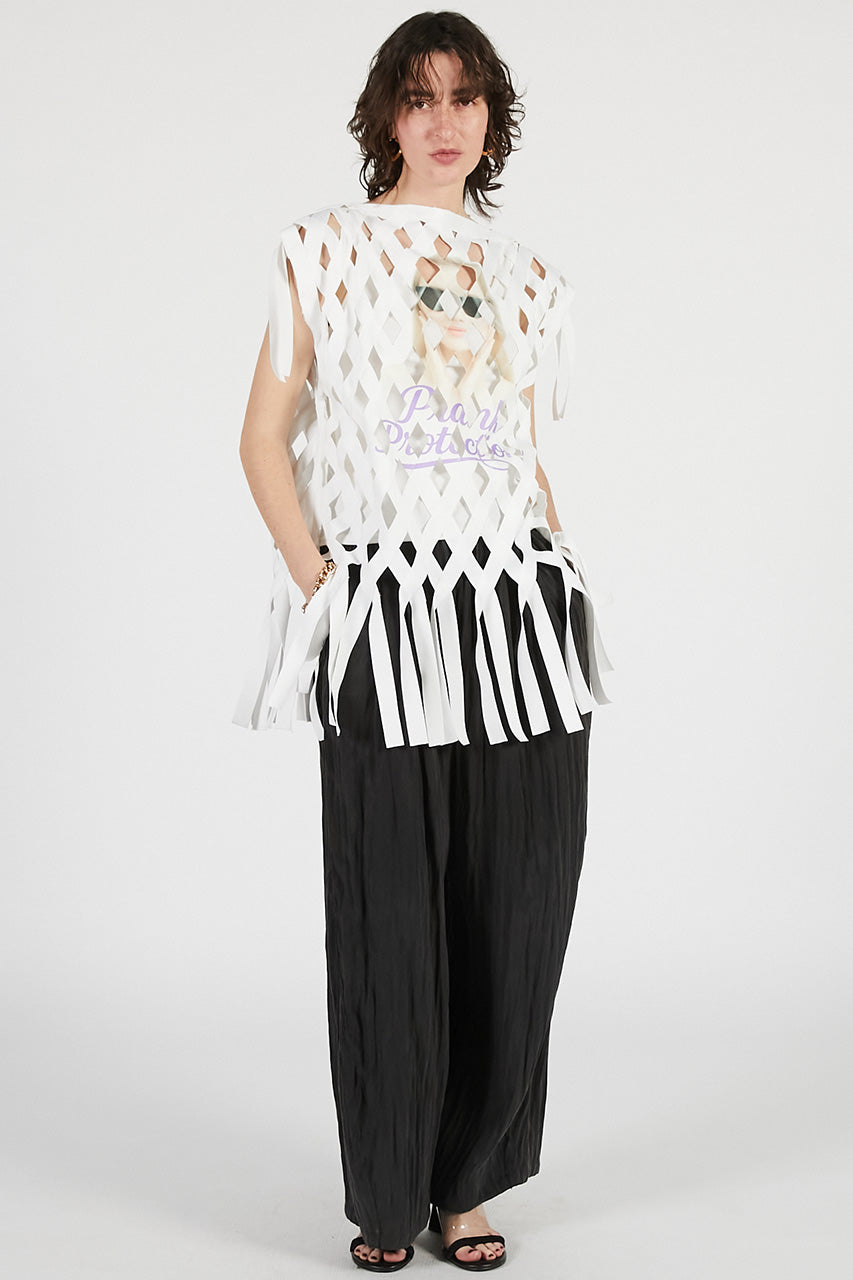 Woven Grid "aesthetic" Top