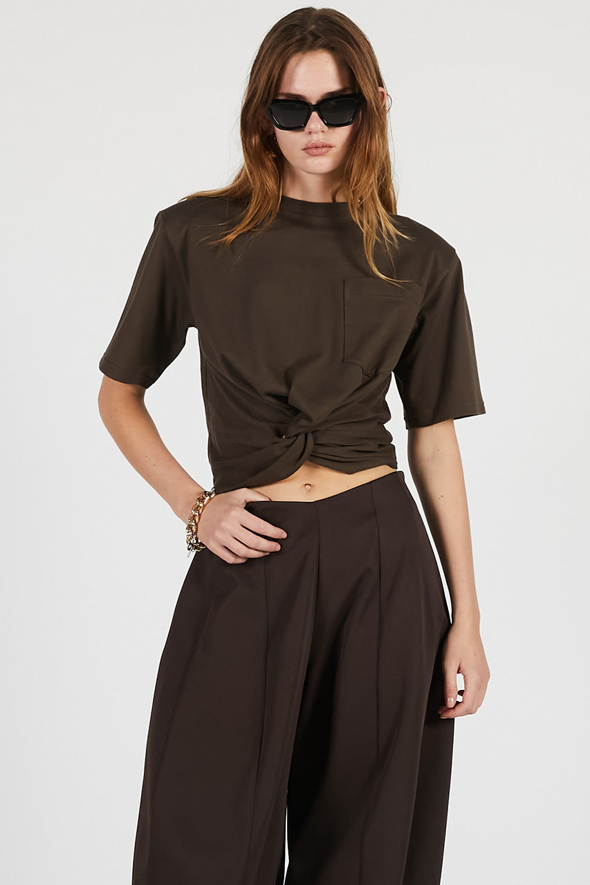 Twisted Cropped T-Shirt - 26SUMMER