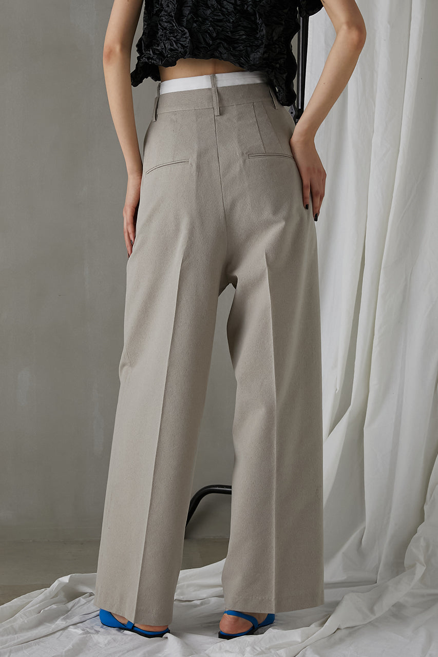 Melange Tuck Voluminous Pants - SALE