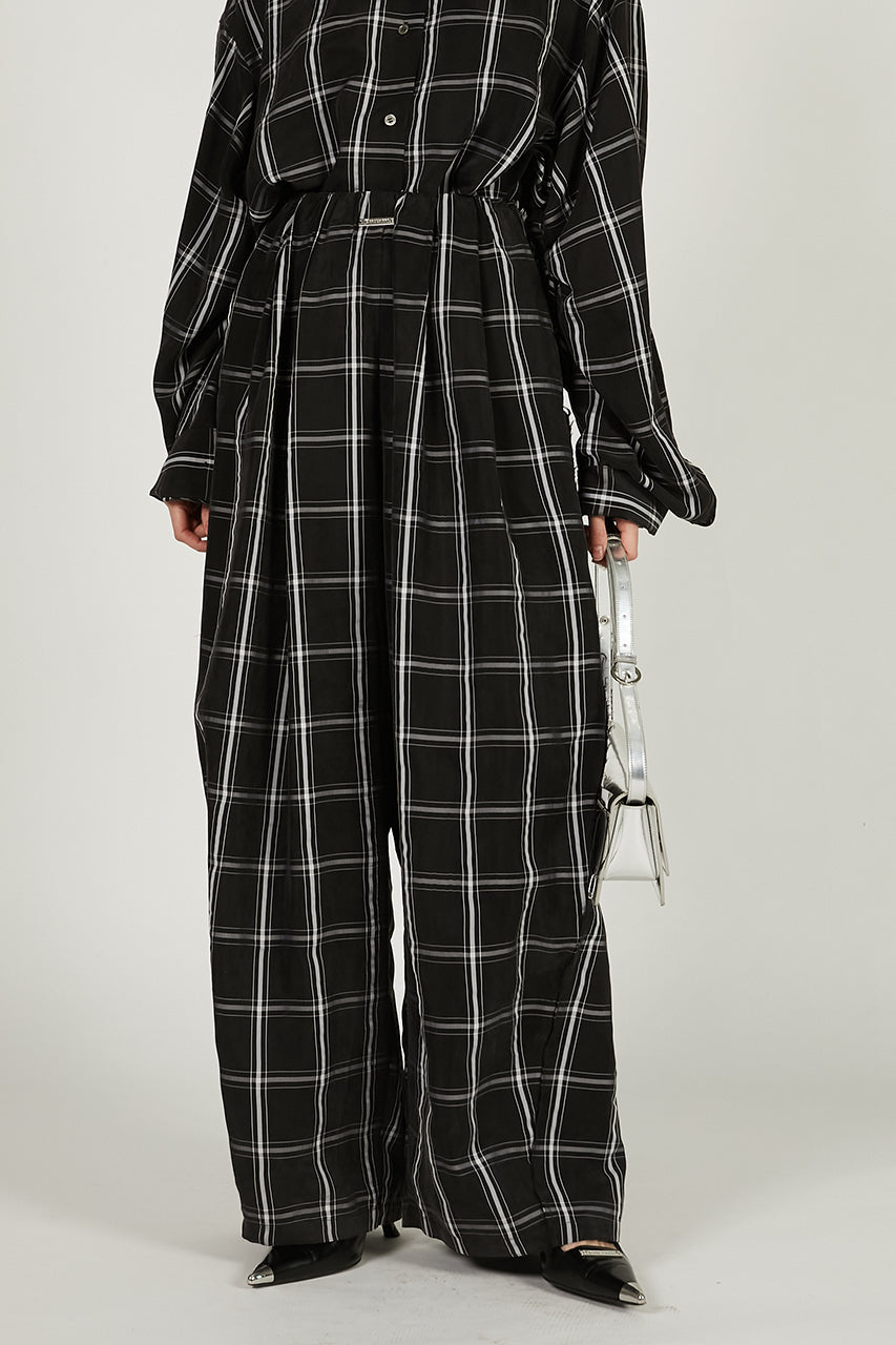 Satin Gathered Balloon Pants