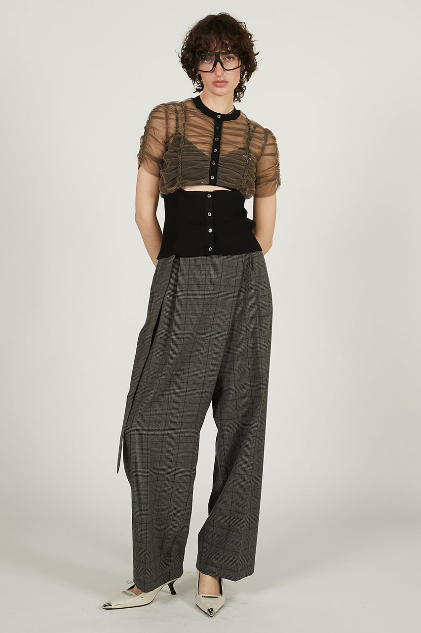 Asymmetrical Wide Tapered Pants