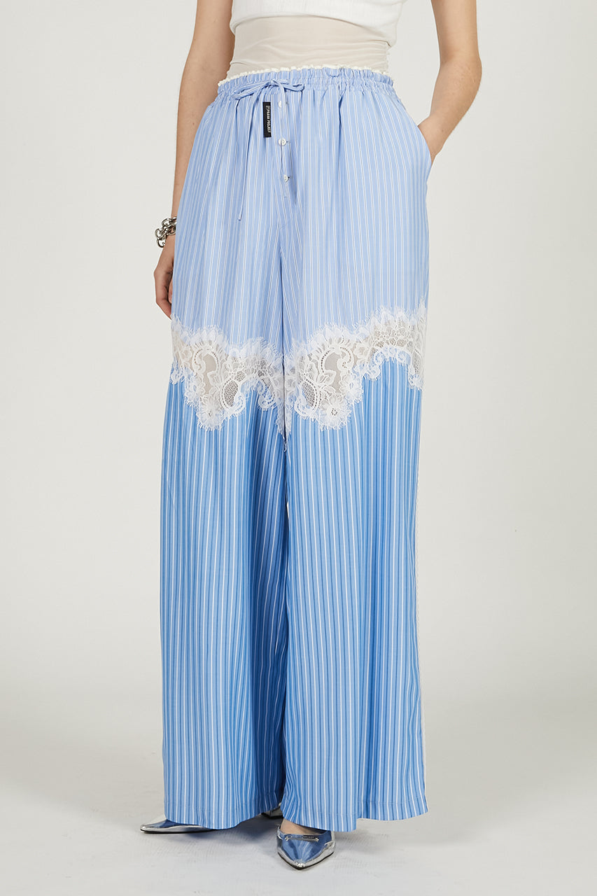 Striped Combi Lace Pajama Pants