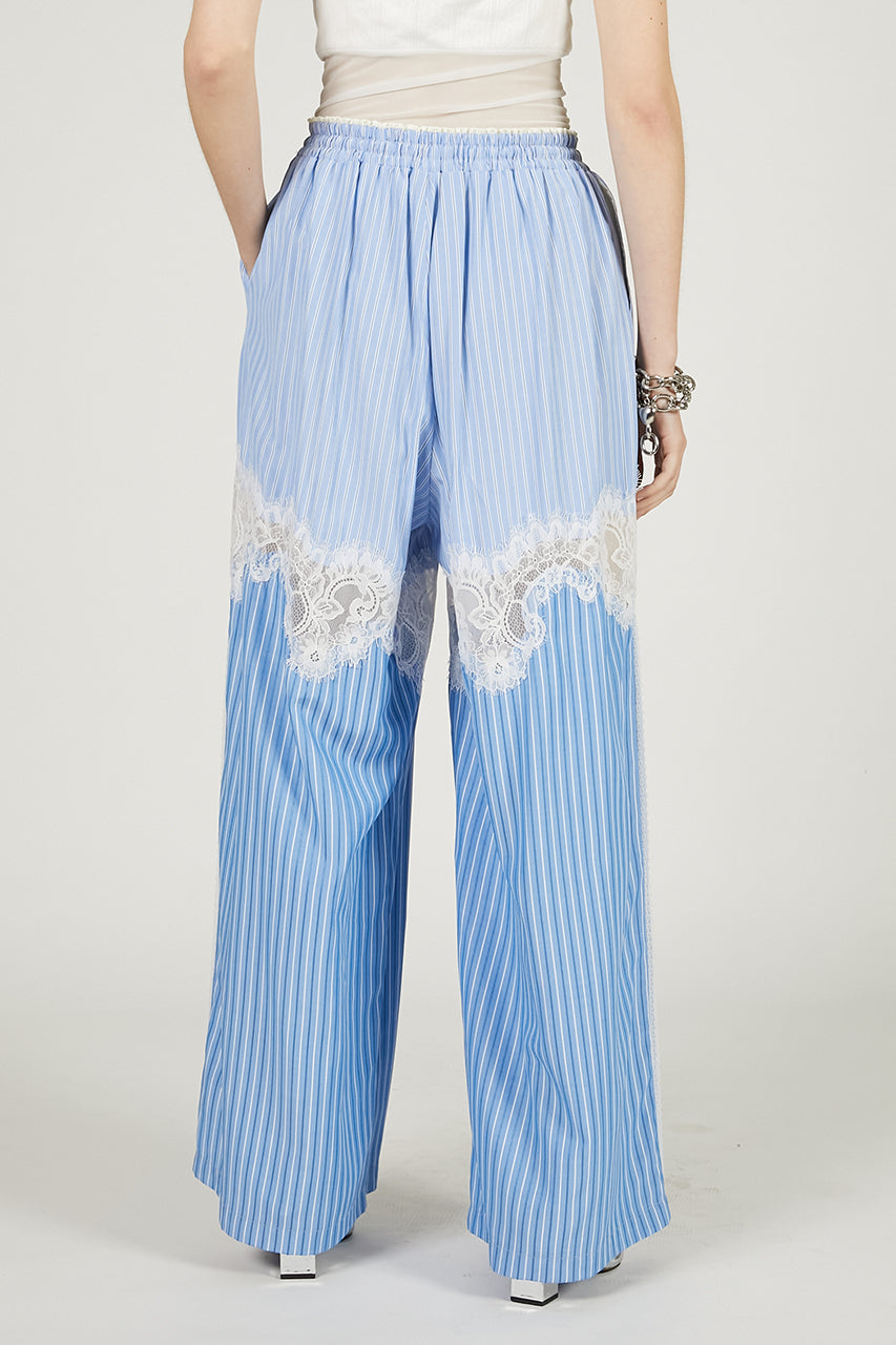 Striped Combi Lace Pajama Pants