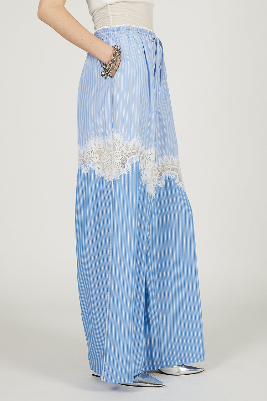 Striped Combi Lace Pajama Pants