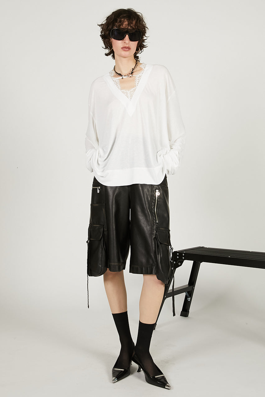 Slip Lace V-Neck Tshirt - SALE