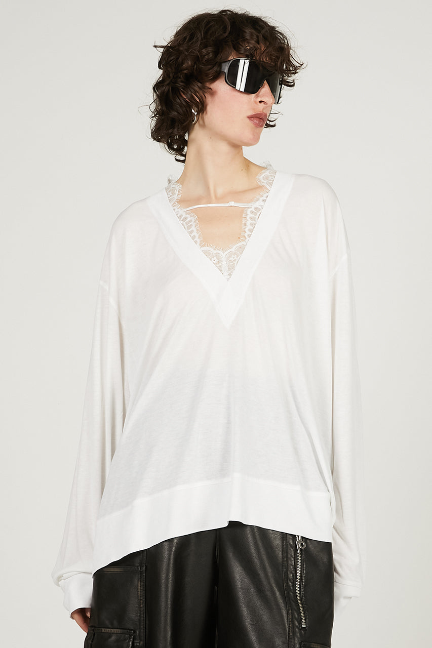 Slip Lace V-Neck Tshirt - SALE