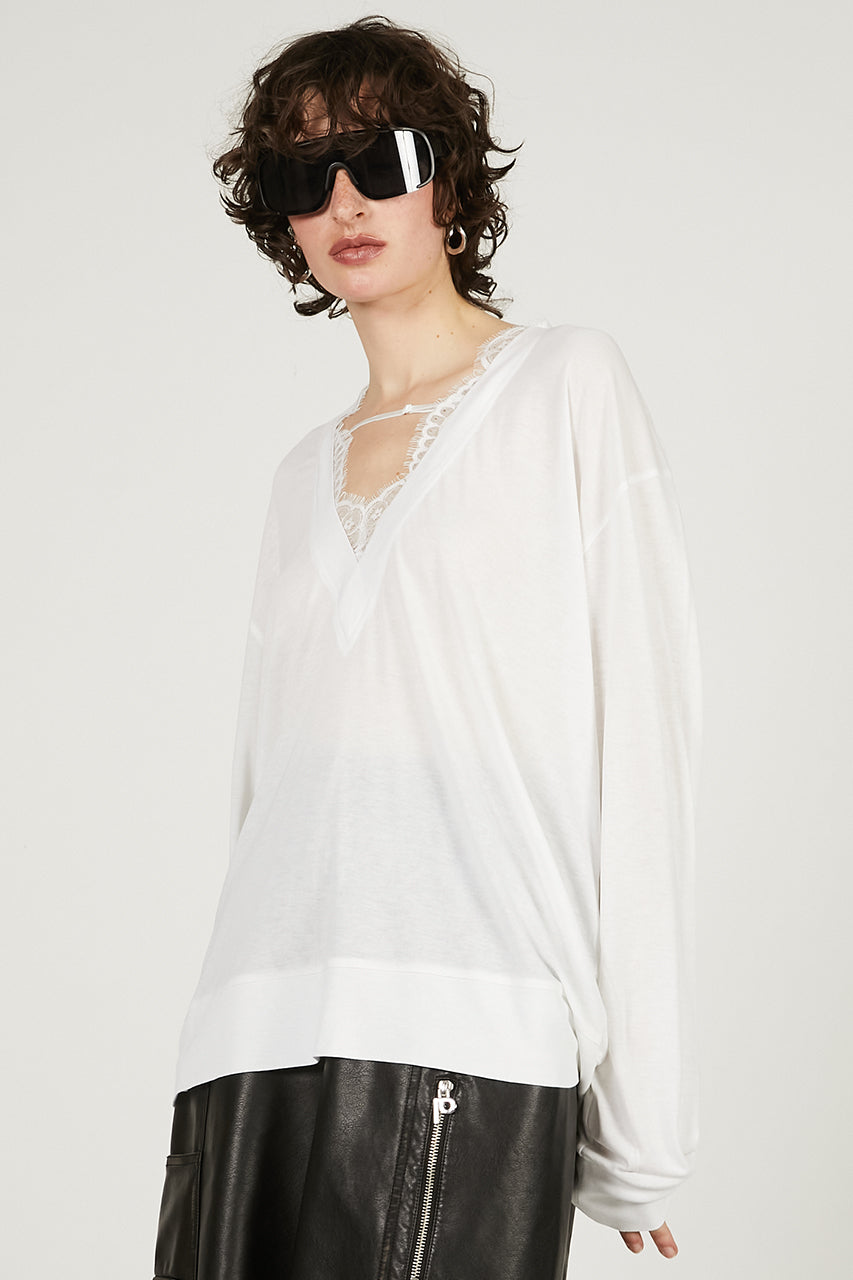 Slip Lace V-Neck Tshirt - SALE