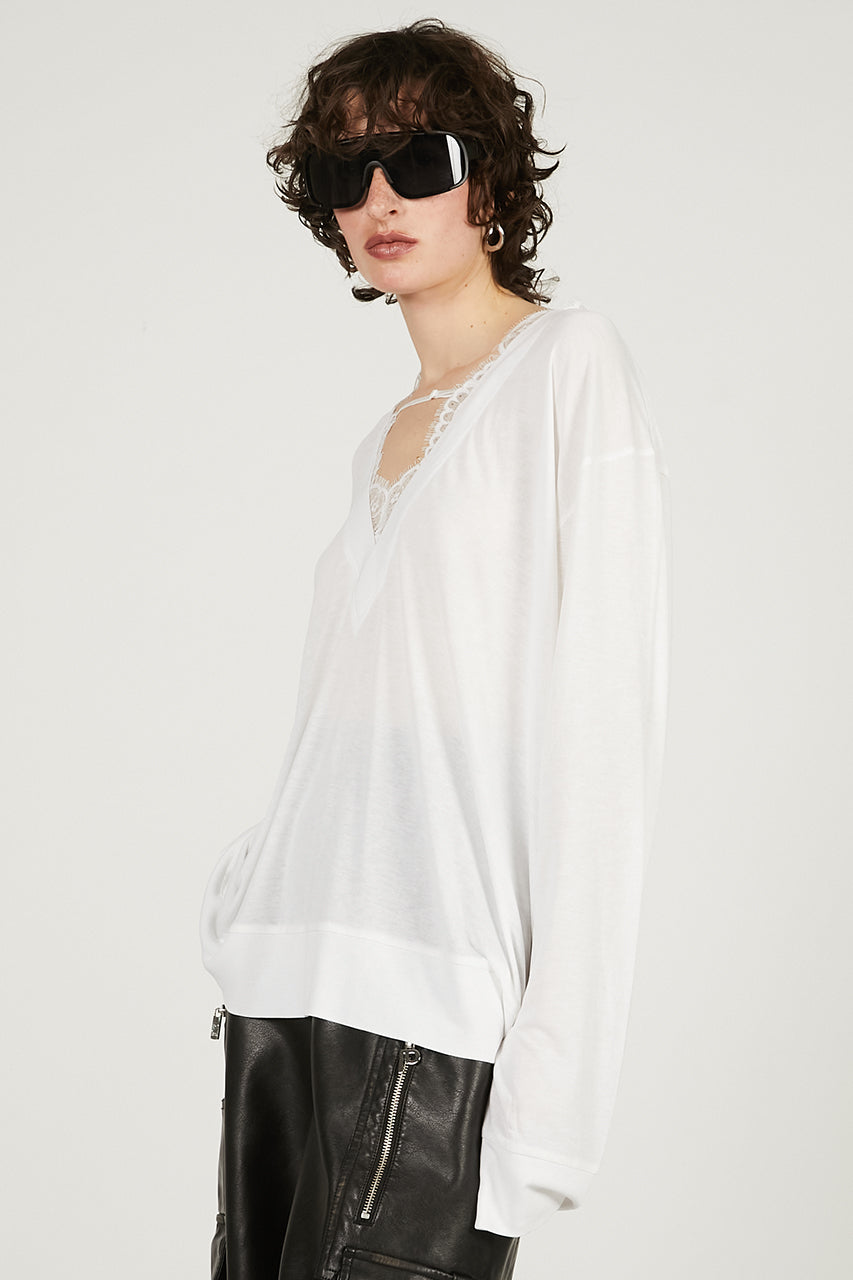 Slip Lace V-Neck Tshirt - SALE