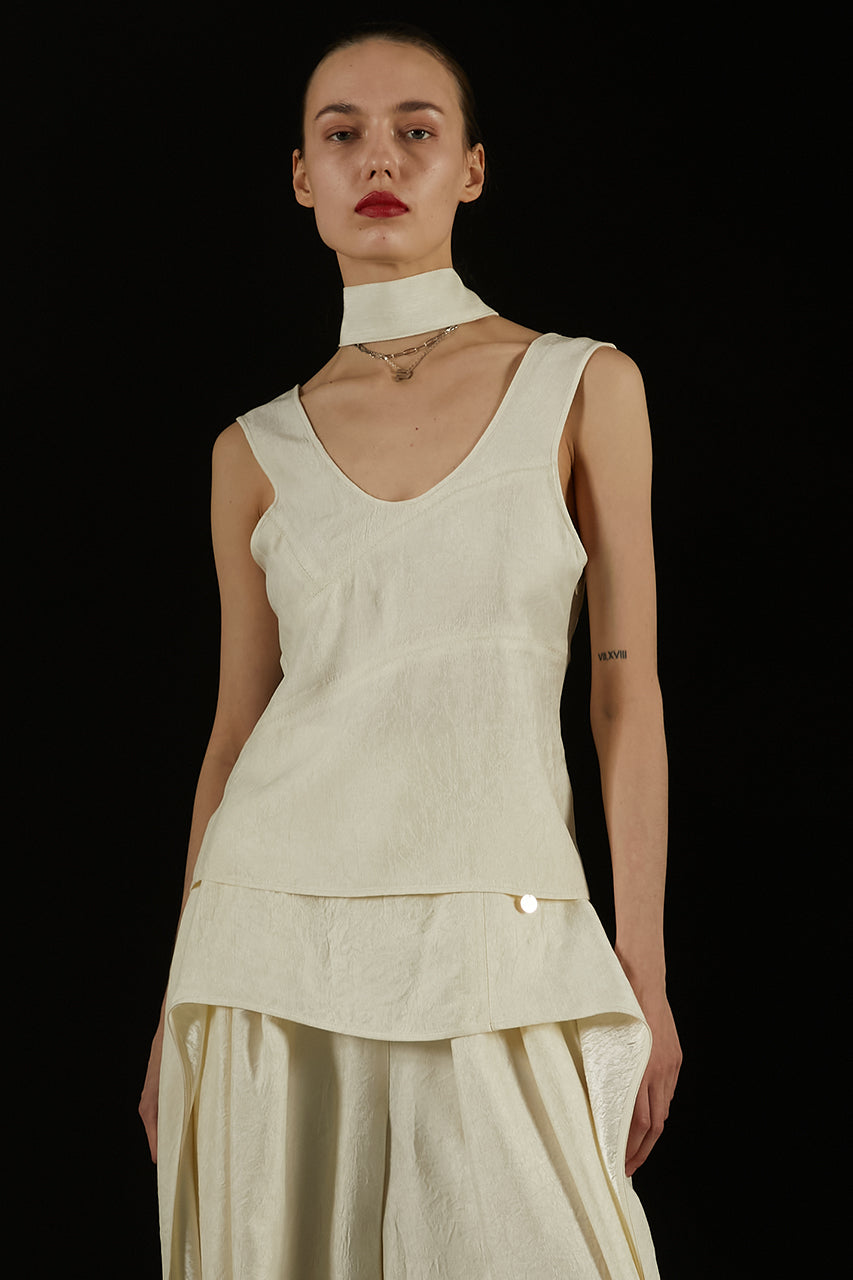 Scarf Satin Tank - 2025 SUMMER