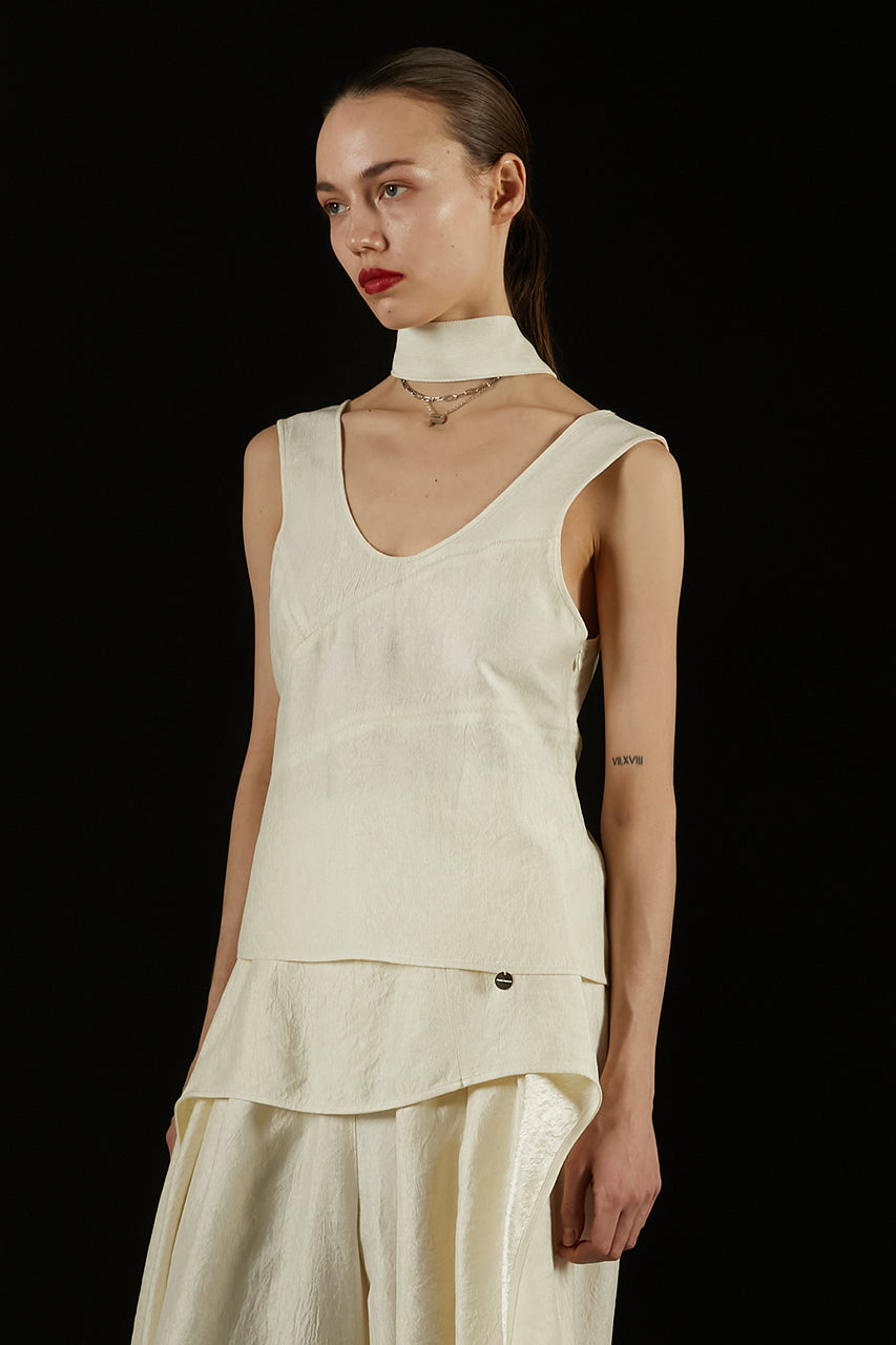 Scarf Satin Tank - 2025 SUMMER