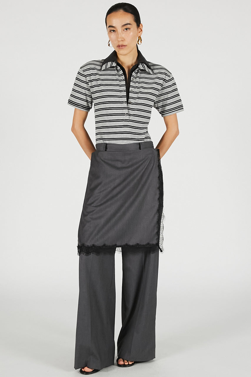 Double Collar Polo Bodysuit - 26SUMMER