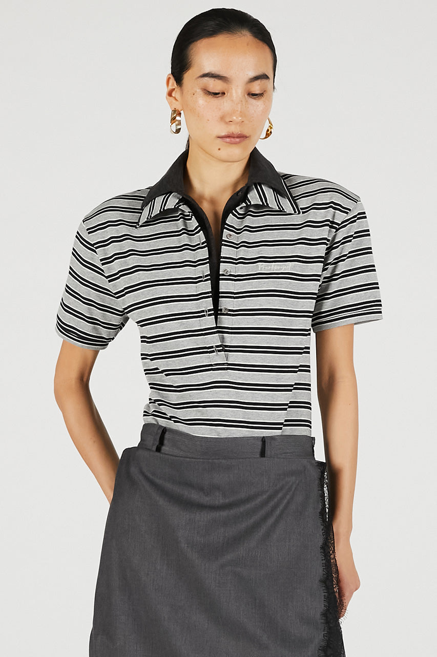 Double Collar Polo Bodysuit - 26SUMMER