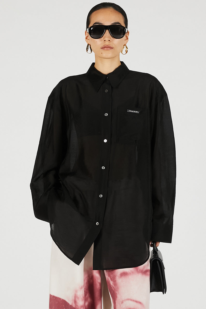 Silk Blend Sheer Over Shirt - 26SUMMER
