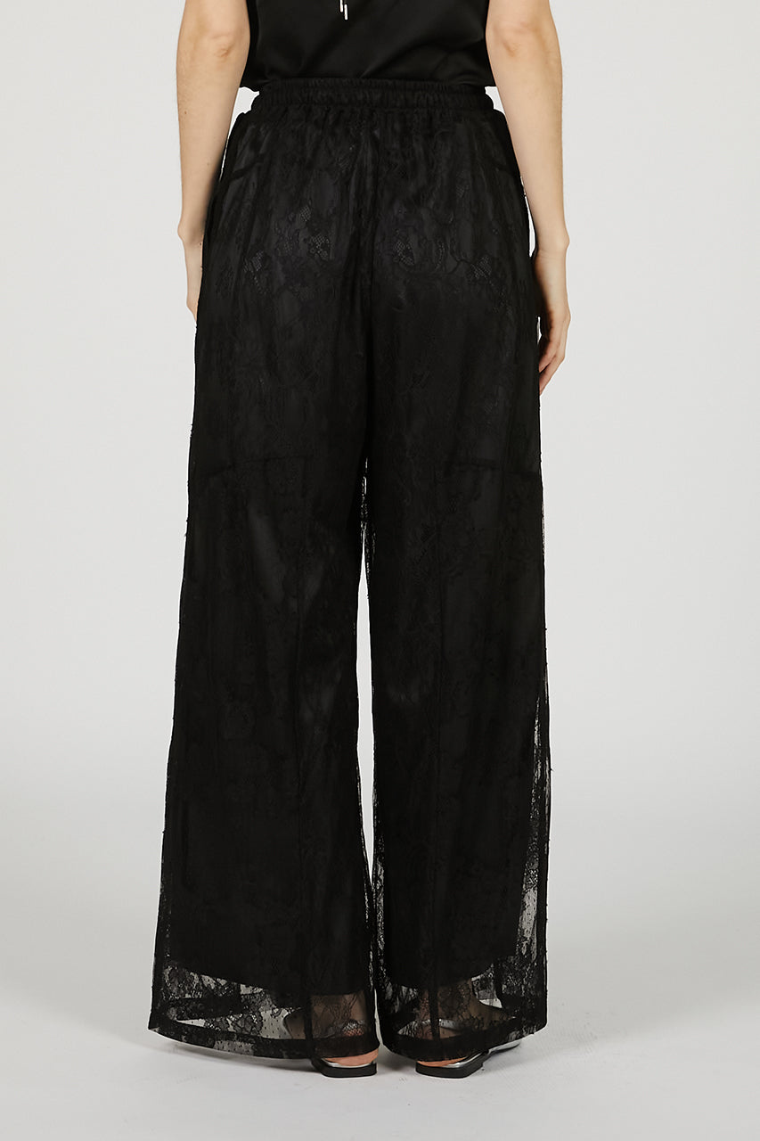 Lace Blocking Satin Pants