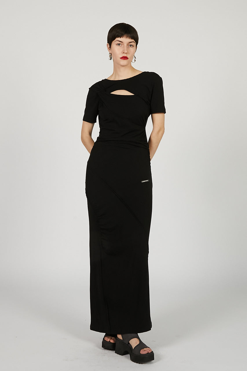 Asymmetrical Twist Maxi Dress