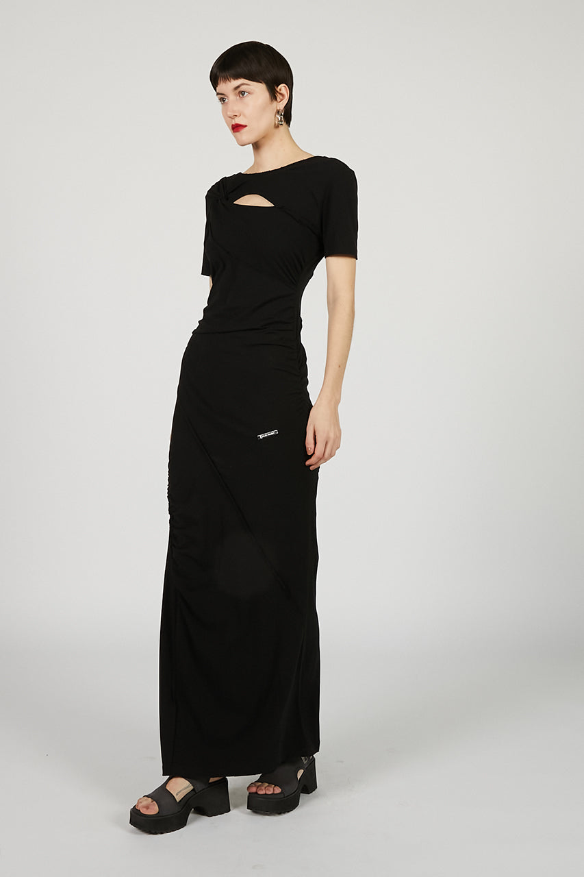 Asymmetrical Twist Maxi Dress