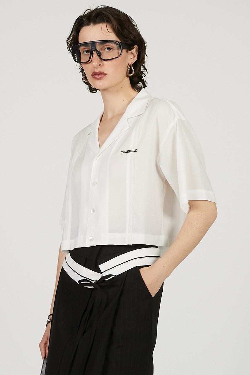 Sheer Open Collar Shirt