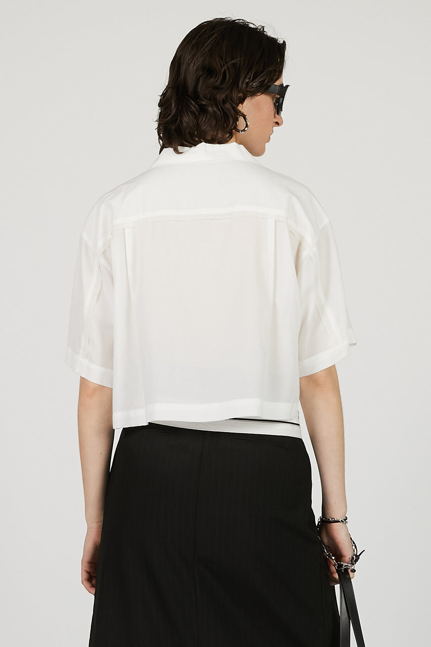Sheer Open Collar Shirt