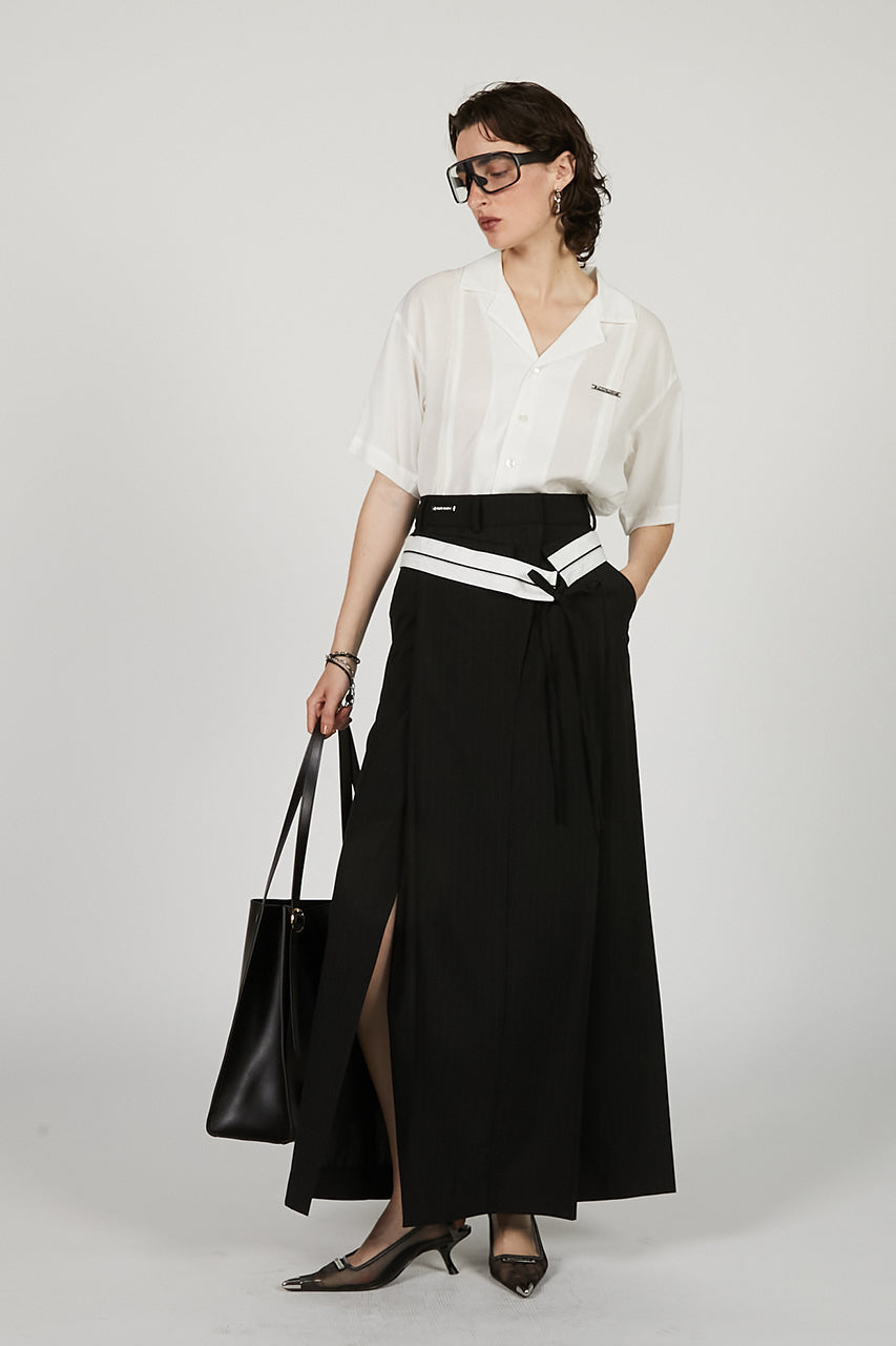 Sheer Open Collar Shirt