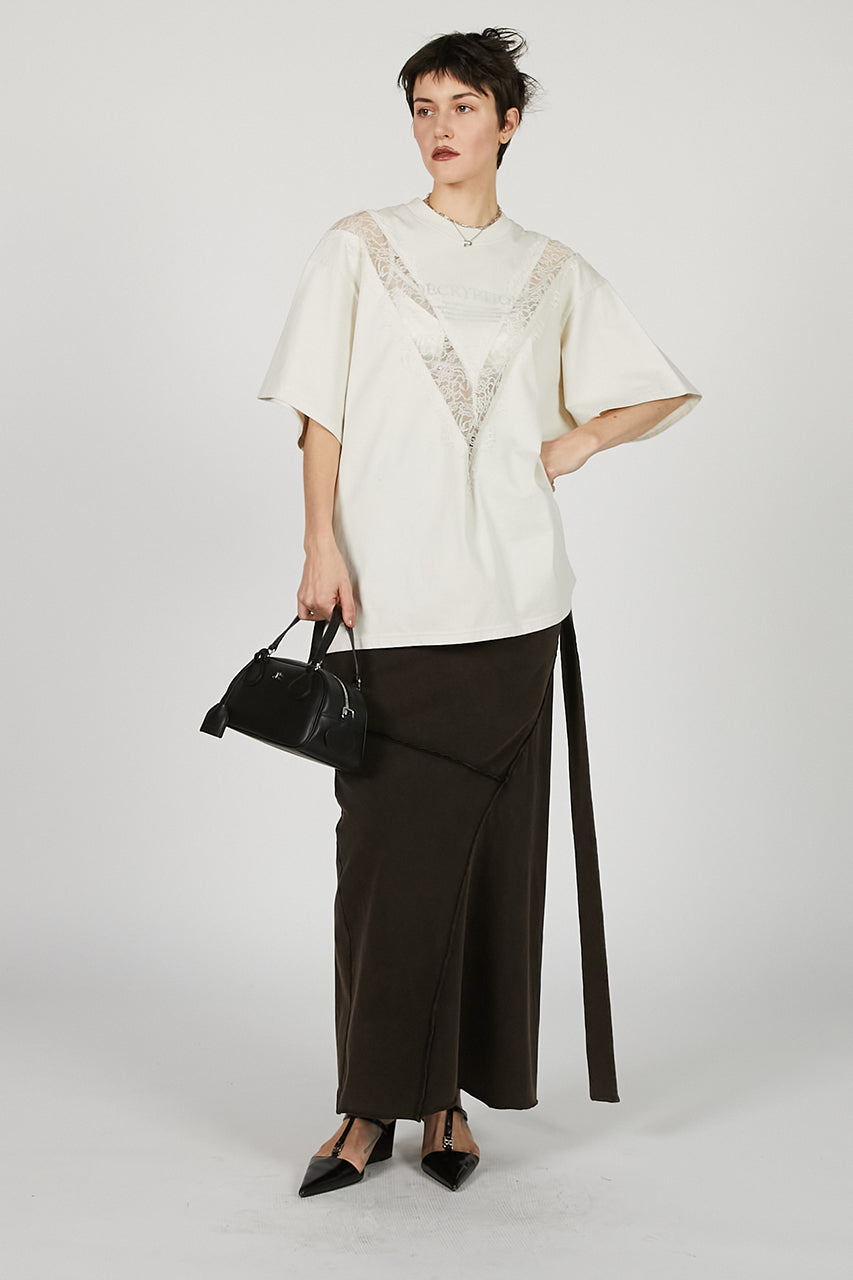 V-Cut Lace Logo Top - SALE