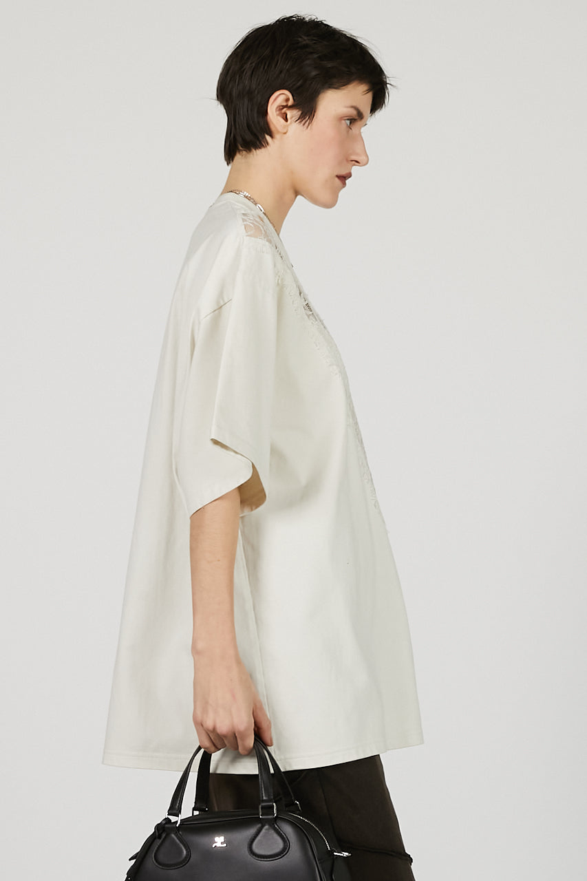 V-Cut Lace Logo Top - SALE