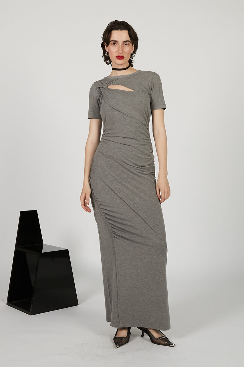 Asymmetrical Twist Maxi Dress