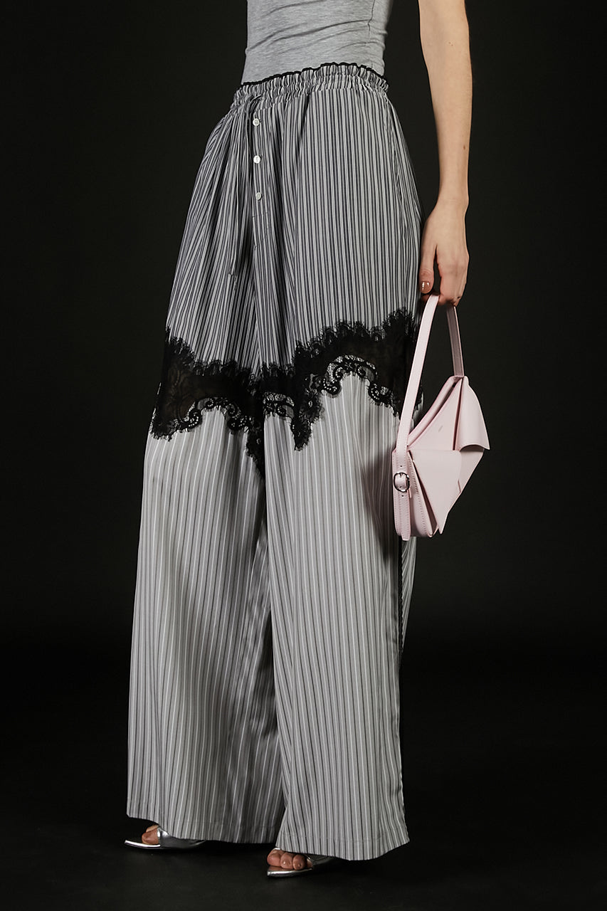 Striped Combi Lace Pajama Pants