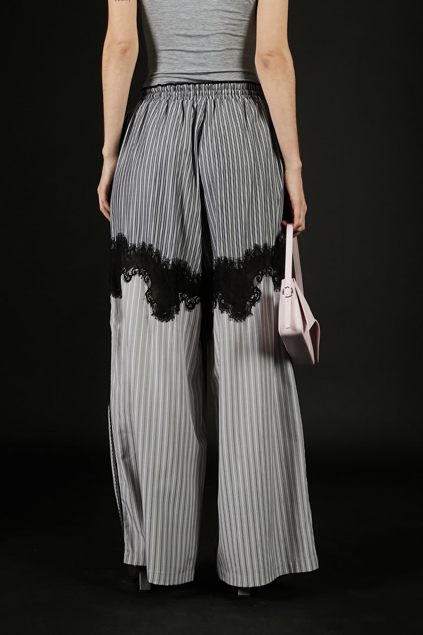 Striped Combi Lace Pajama Pants