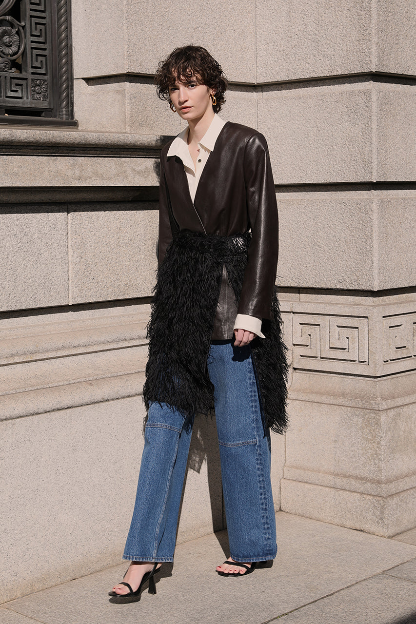 Sheer Feather Wrap Skirt