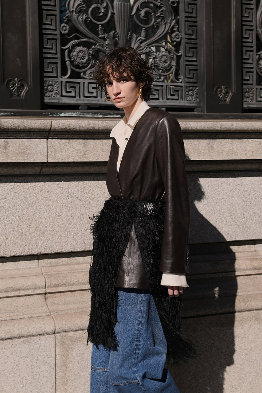 Sheer Feather Wrap Skirt