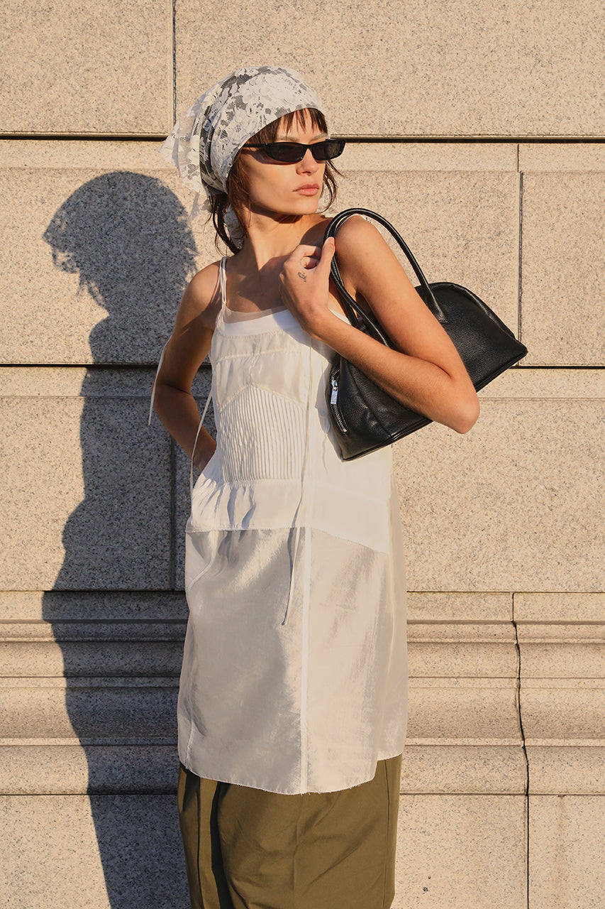 Pintuck Slip Mini Dress