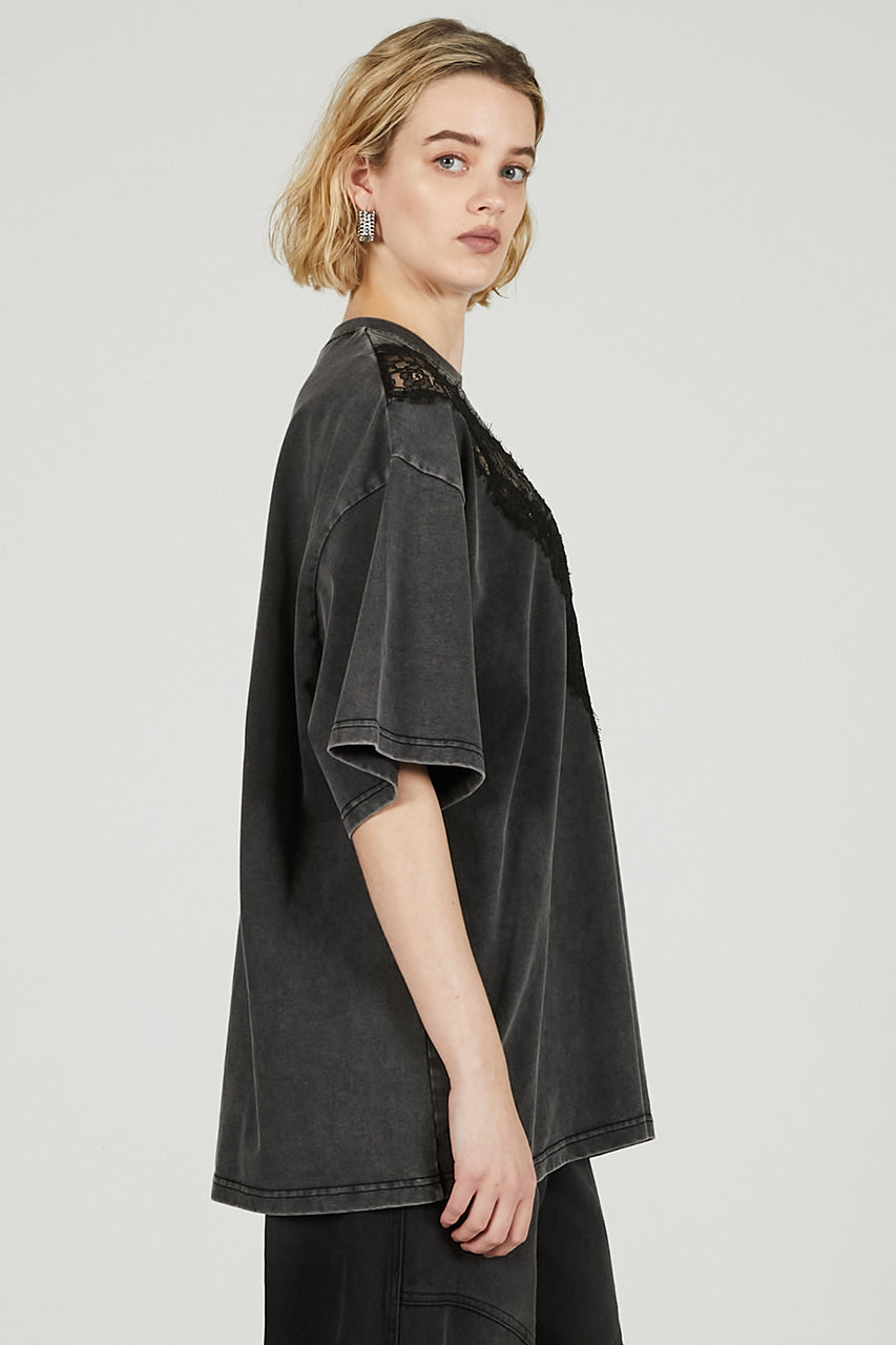 V-Cut Lace Logo Top - SALE