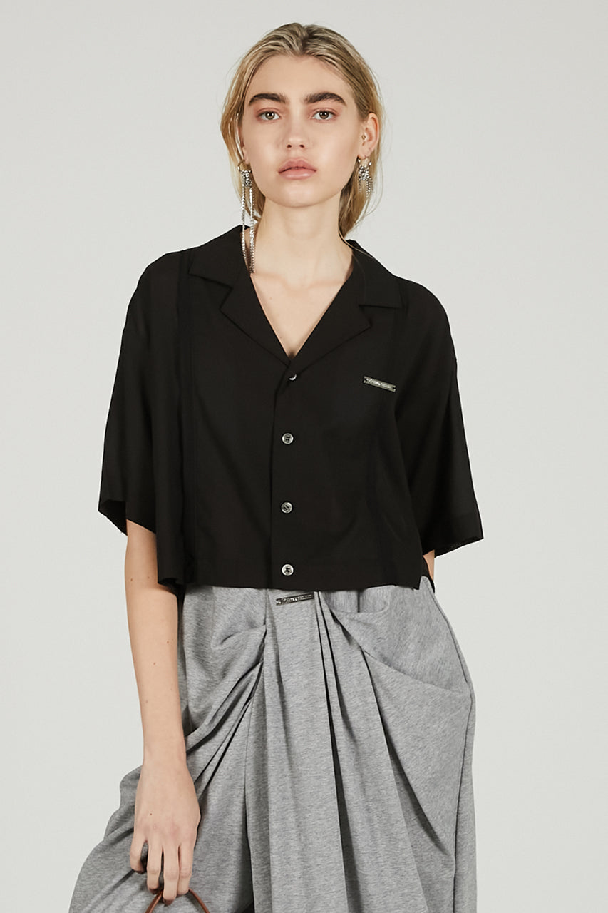 Sheer Open Collar Shirt