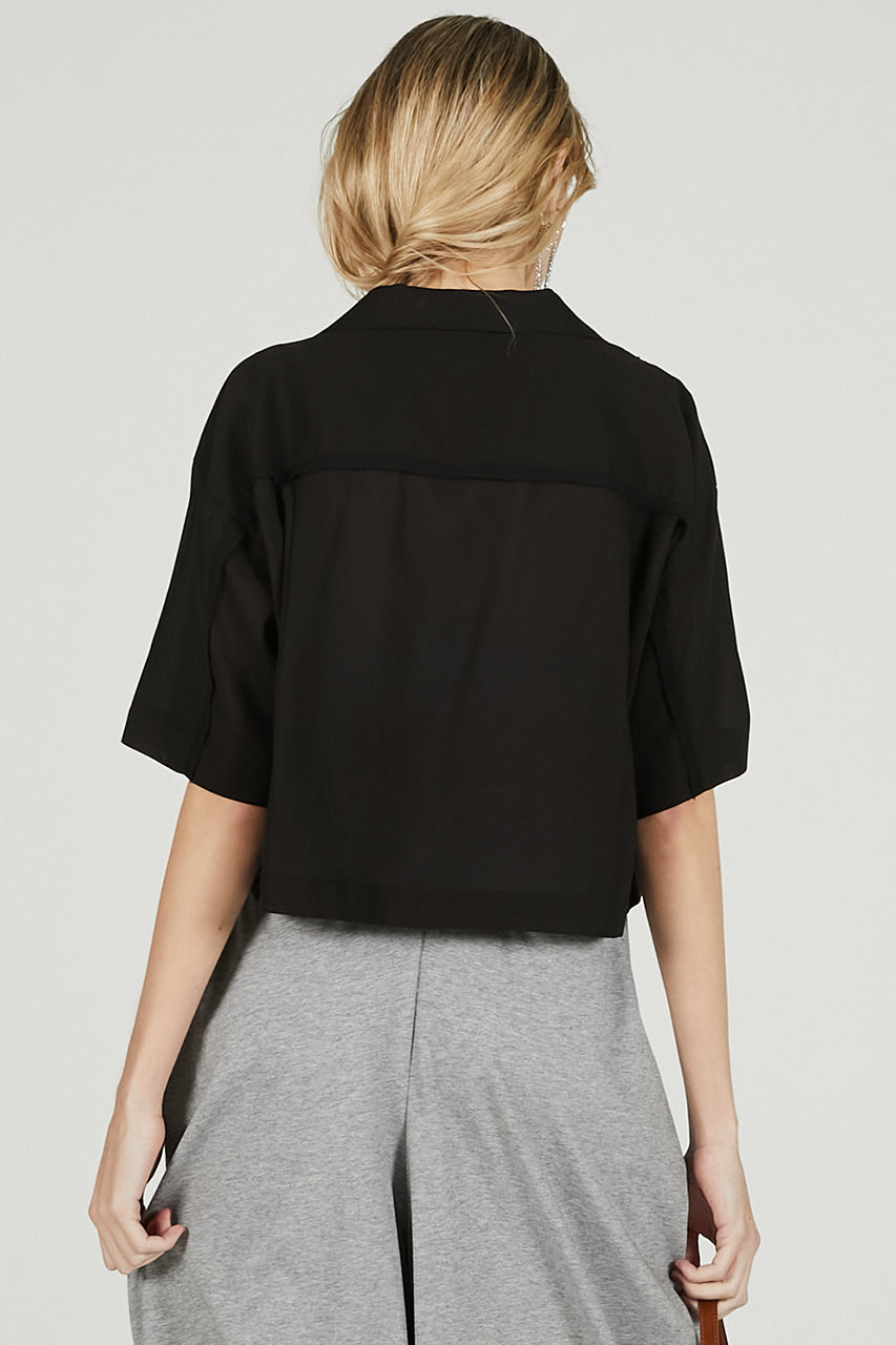 Sheer Open Collar Shirt