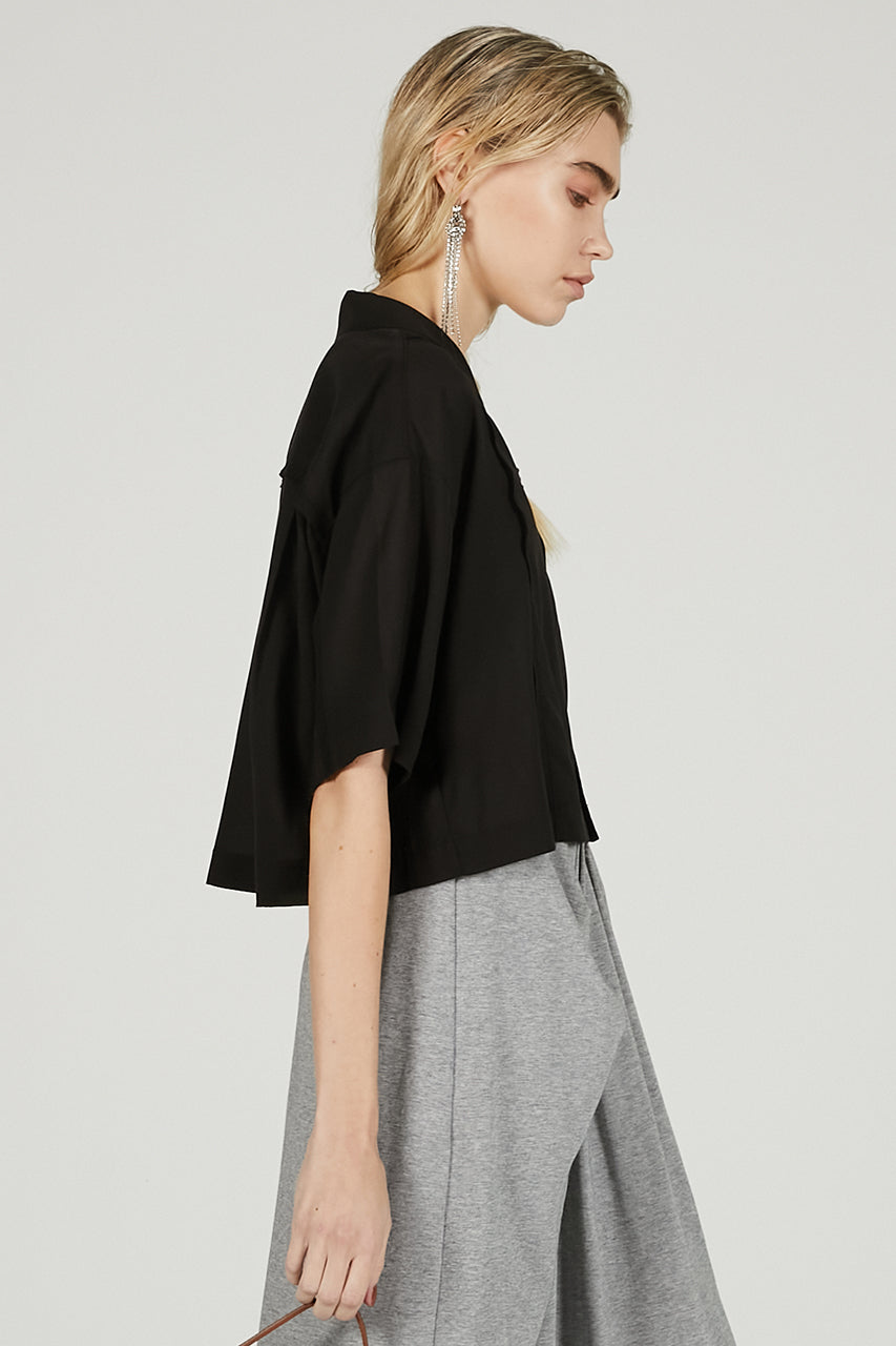 Sheer Open Collar Shirt