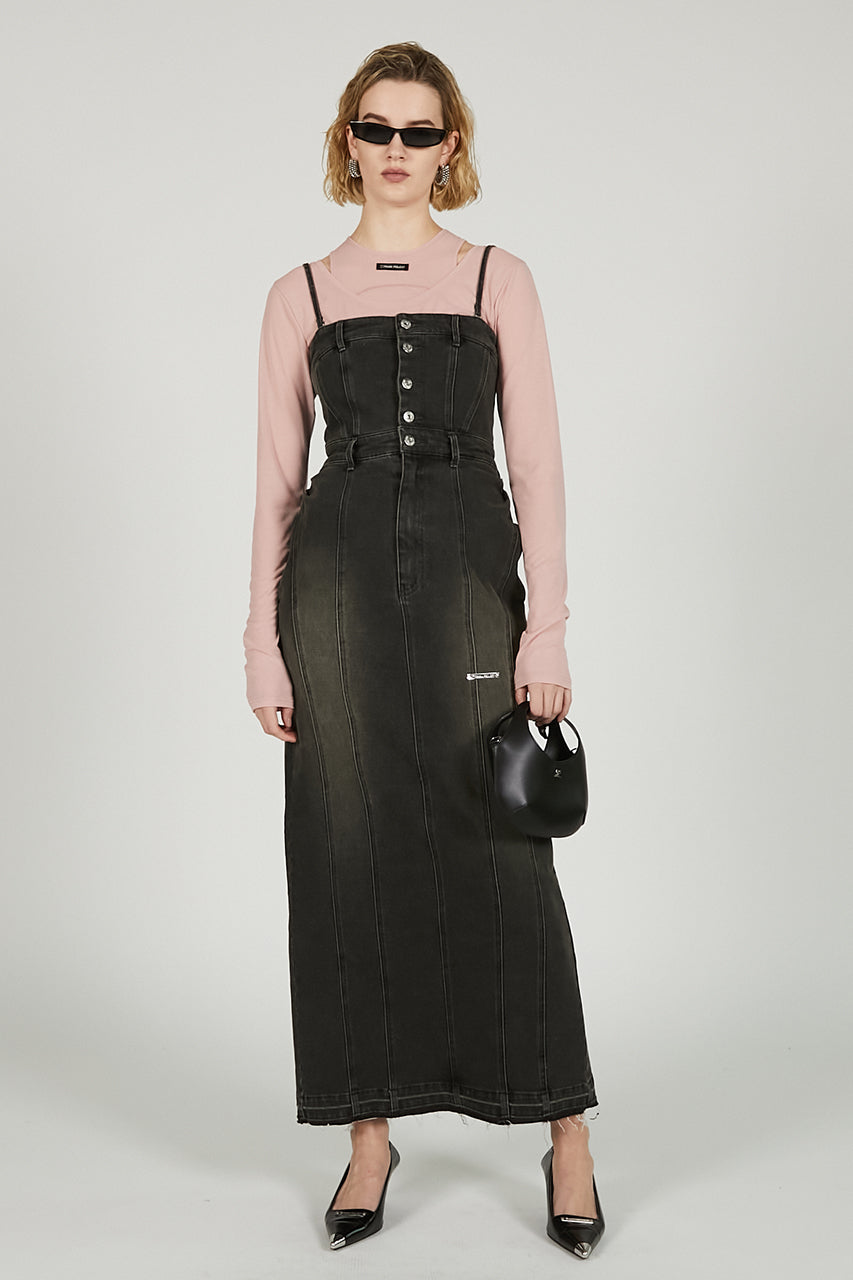 2Way Front Button Denim One Piece - SALE