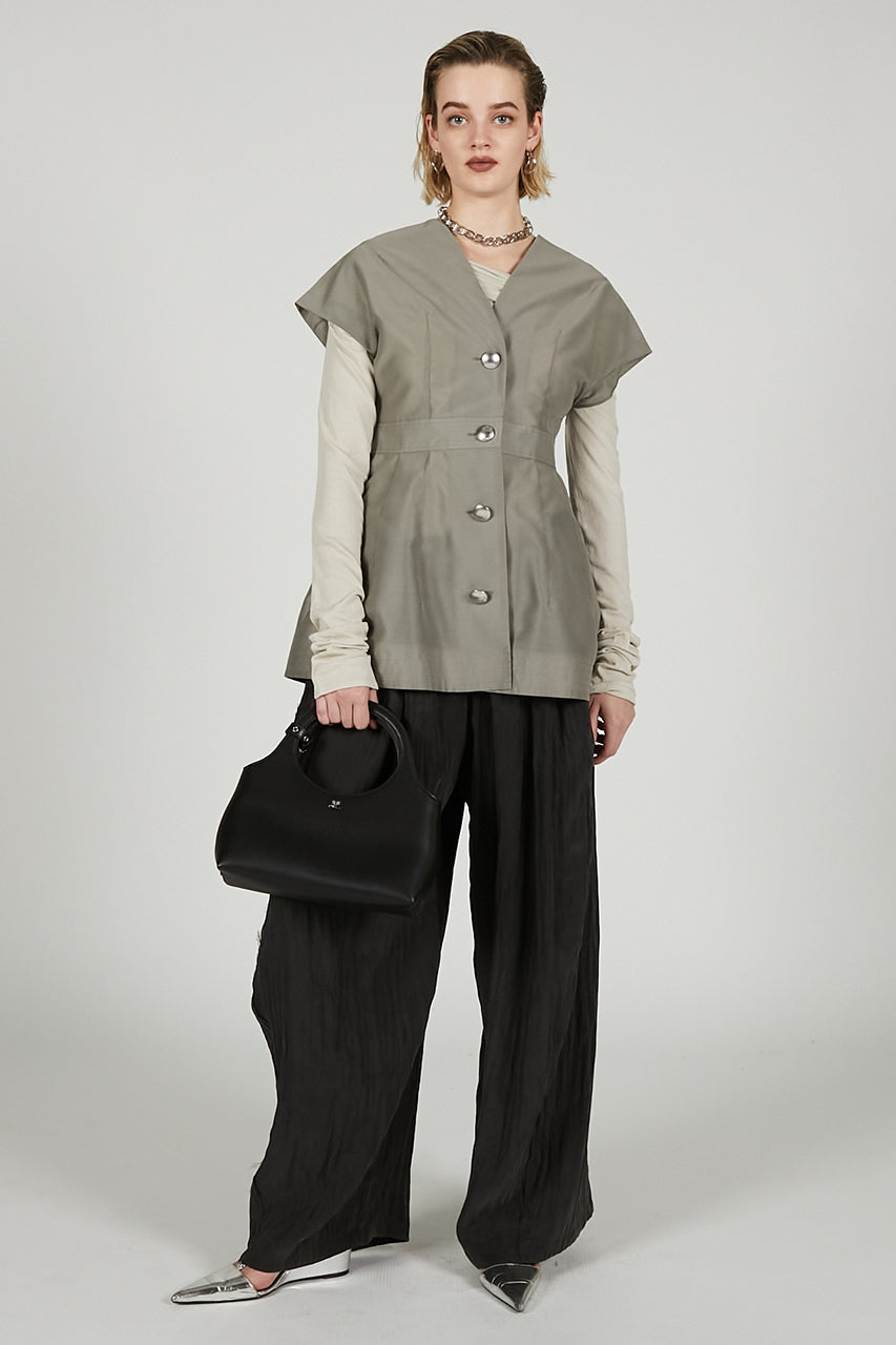 Satin Gathered Balloon Pants