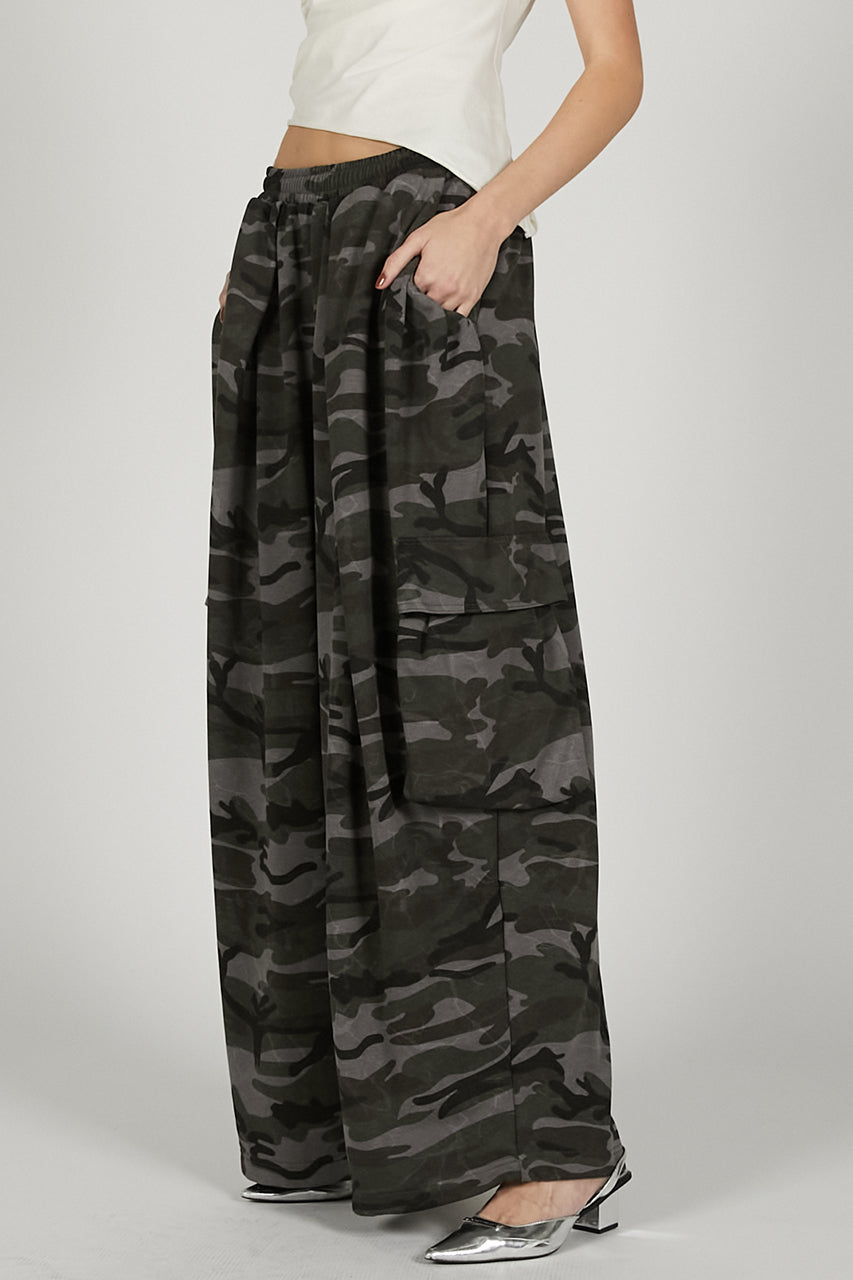 Camo Sweat Cargo Pants - SALE