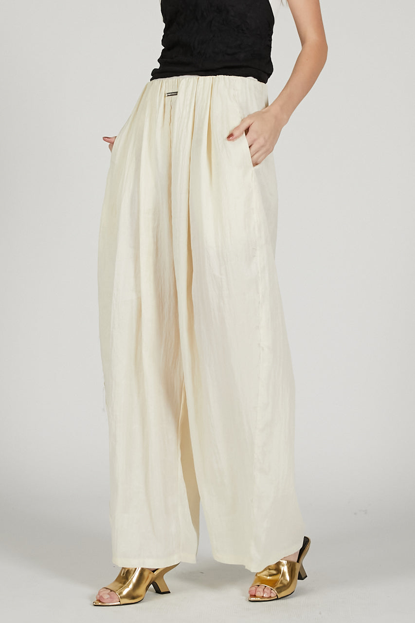 Satin Gathered Balloon Pants