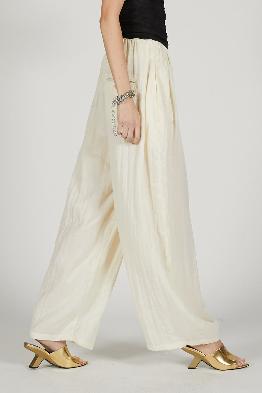 Satin Gathered Balloon Pants